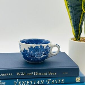 Shenango China Blue Willow Tea Cup Vintage Cobalt Blue Transferware USA